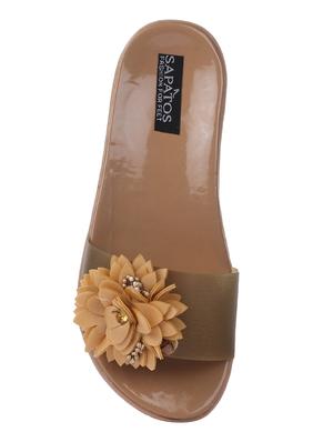gold slip on sandals - 16492900 - Standard Image - 4