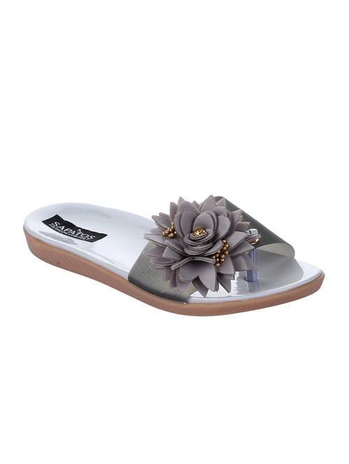 grey slip on sandals - 16492902 - Standard Image - 1