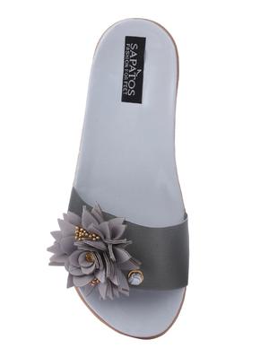 grey slip on sandals - 16492902 - Standard Image - 4