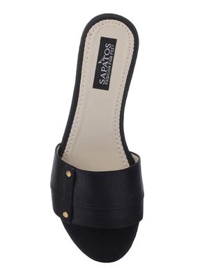 black slip on sandals - 16492915 - Standard Image - 4