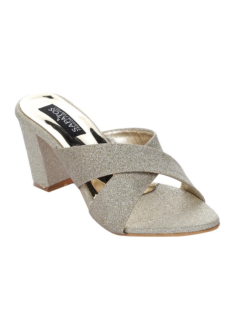 gold slip on sandals - 16492931 - Zoom Image - 1