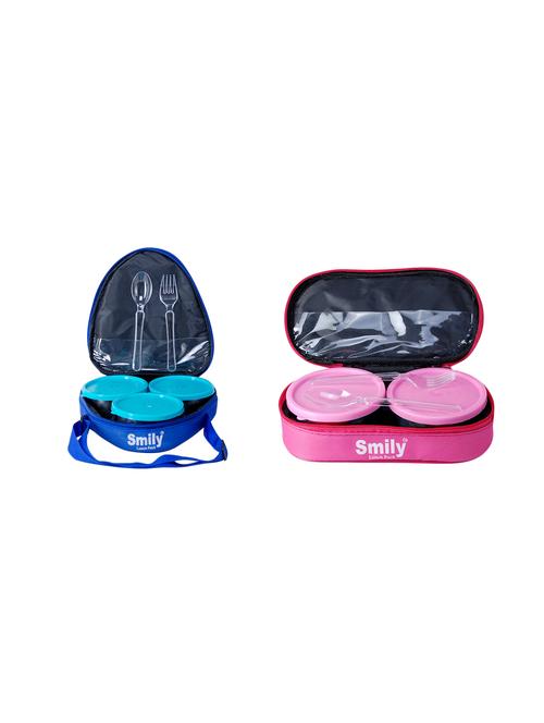 combo of triangle blue & pink lunch box - 16493395 - Standard Image - 1