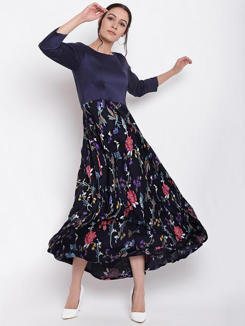 floral fit & flare ethnic dress - 16493485 - Standard Image - 1
