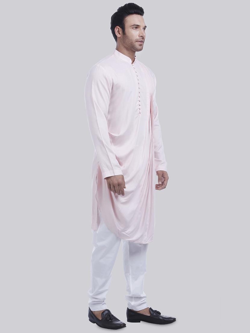 pink solid pintucked kurta - 16493703 - Zoom Image - 2