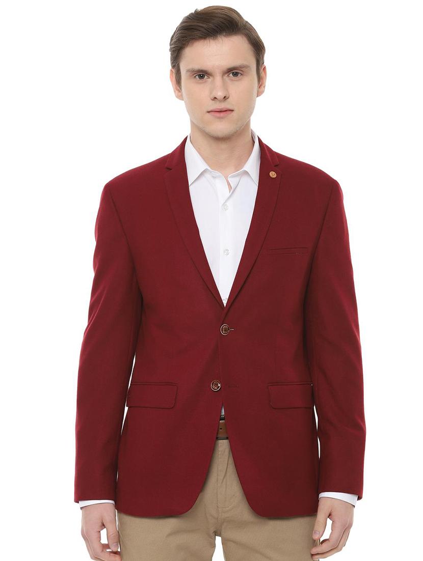 red solid casual blazer - 16493725 - Zoom Image - 1