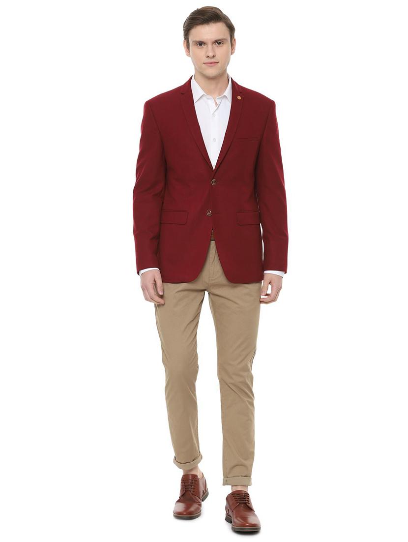 red solid casual blazer - 16493725 - Zoom Image - 3