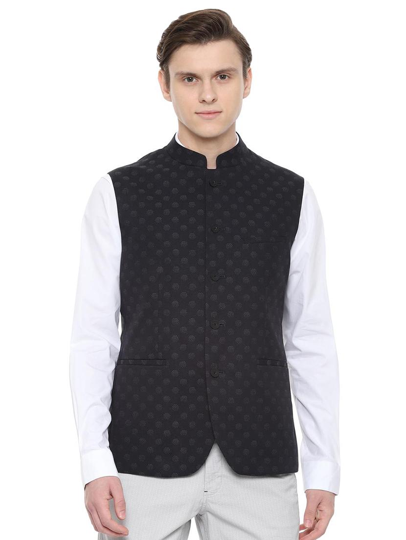 black printed nehru jacket - 16493740 - Zoom Image - 1