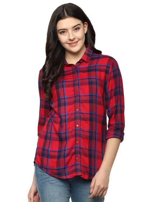 roll up sleeved plaid shirt - 16493787 - Standard Image - 1