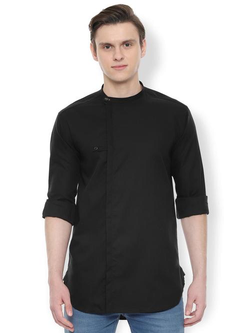black solid casual shirt - 16493840 - Very Small Image - 1
