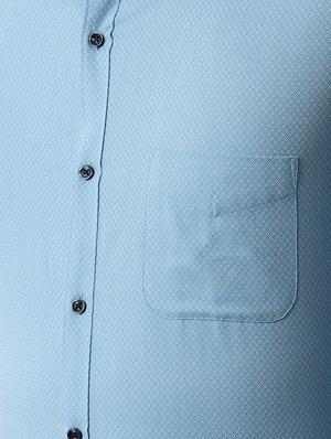 blue self design formal shirt - 16493890 - Standard Image - 5