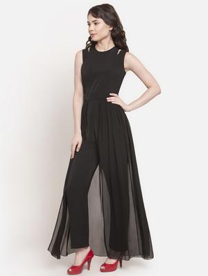 cut out detail flared jumpsuit - 16494186 - Standard Image - 2