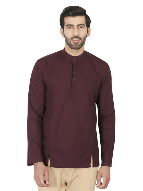 red solid short kurta - 16494348 - Standard Image - 1