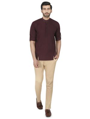 red solid short kurta - 16494348 - Standard Image - 4