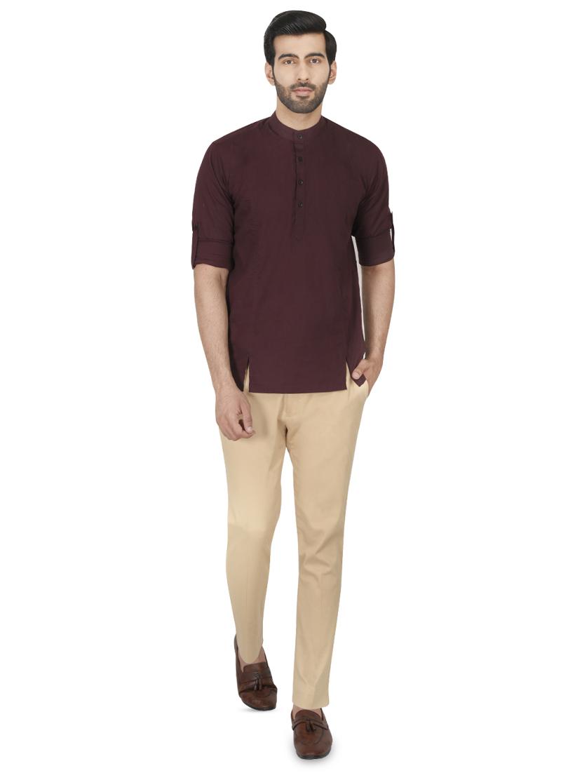 red solid short kurta - 16494348 - Zoom Image - 4
