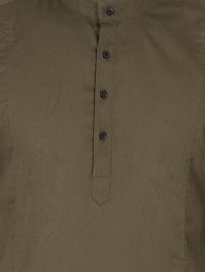 green solid short kurta - 16494352 - Standard Image - 5