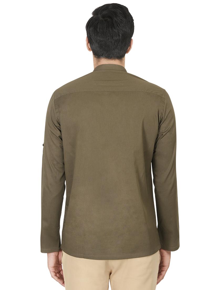 green solid short kurta - 16494352 - Zoom Image - 3