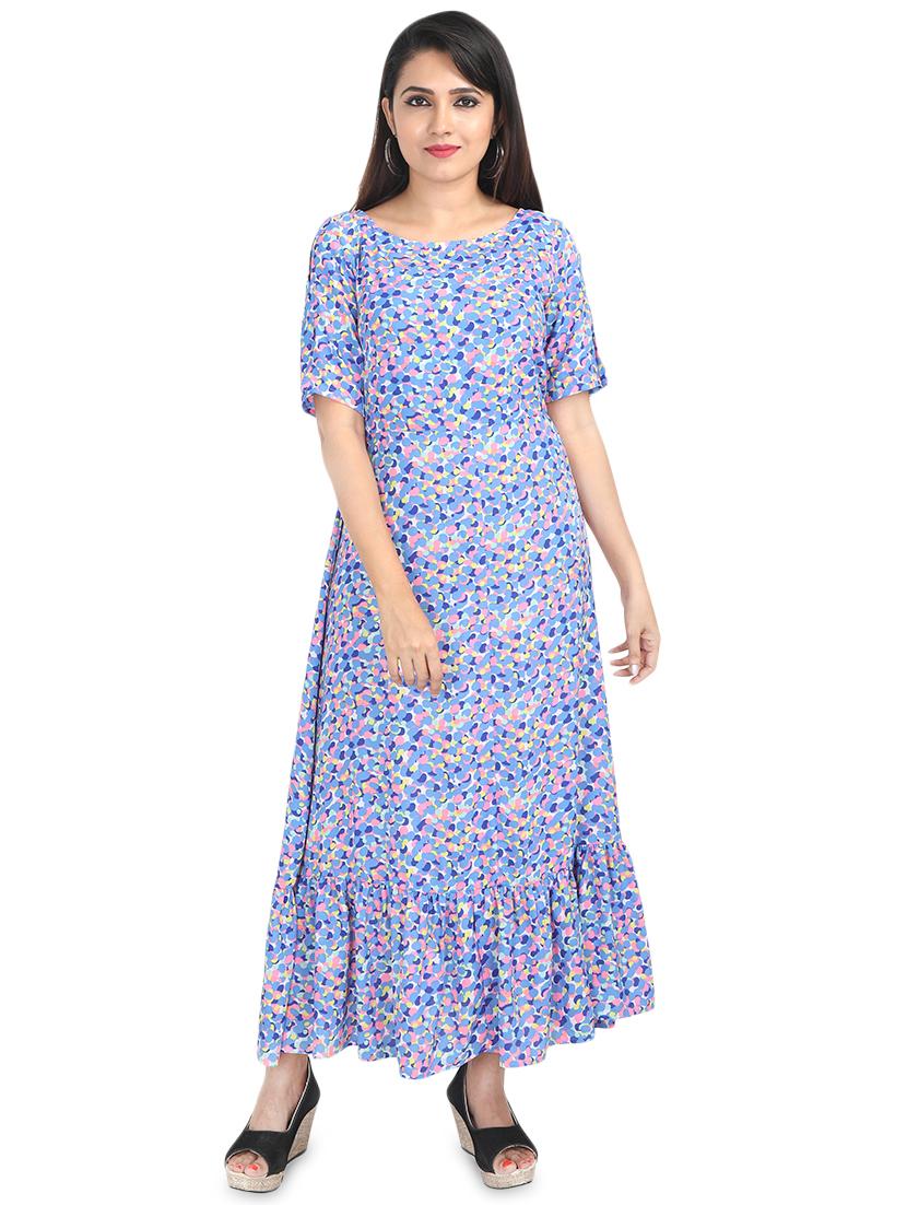 boat neck abstract a-line dress - 16494424 - Zoom Image - 1