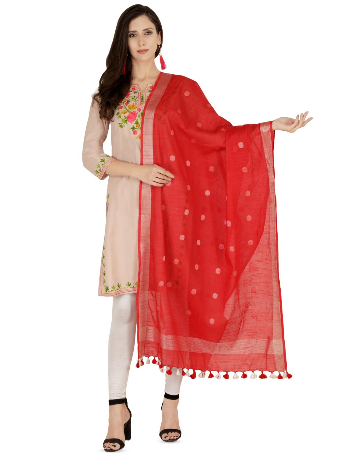 self-design plain dupatta - 16494488 - Zoom Image - 1