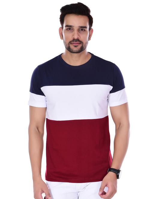 navy blue color block pocket t-shirt - 16494684 - Standard Image - 1