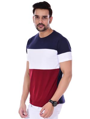 navy blue color block pocket t-shirt - 16494684 - Standard Image - 2