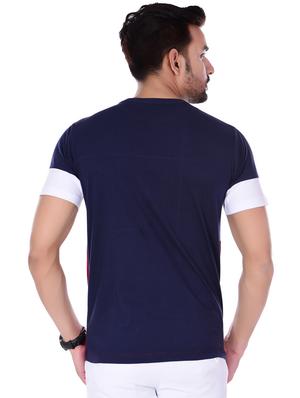 navy blue color block pocket t-shirt - 16494684 - Standard Image - 3