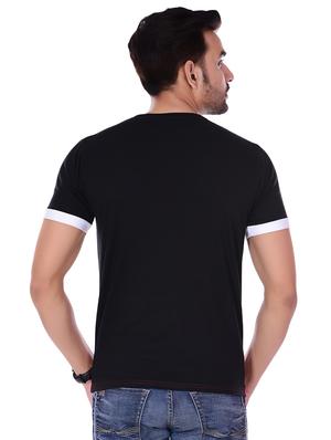 black color block cut & sew t-shirt - 16494693 - Standard Image - 3