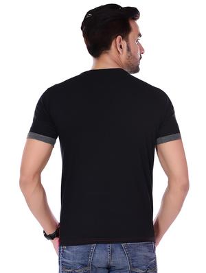 black color block cut & sew t-shirt - 16494694 - Standard Image - 3