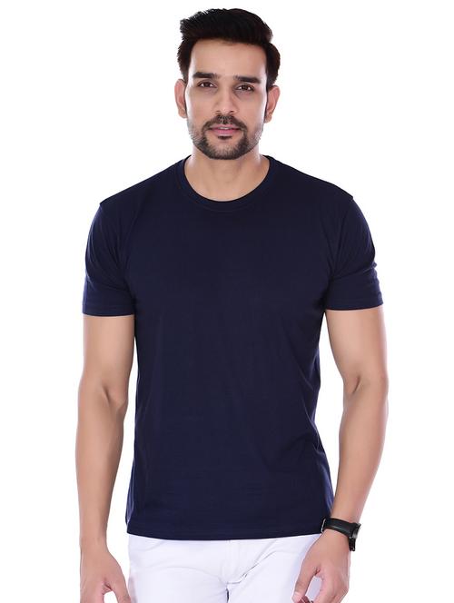 navy blue solid t-shirt - 16494698 - Standard Image - 1