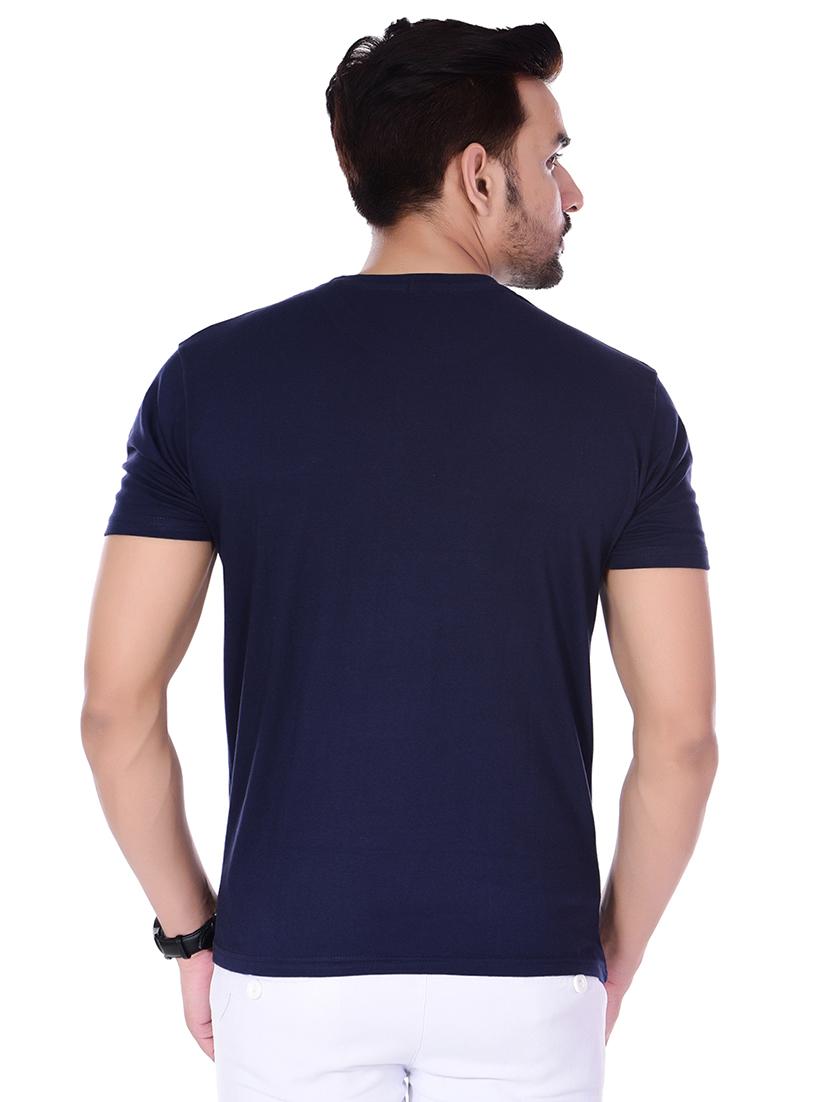navy blue solid t-shirt - 16494698 - Zoom Image - 3