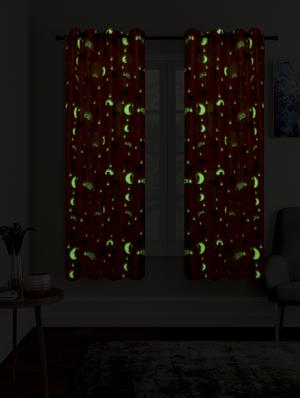 glow in dark room window curtain set of 2 - 16494922 - Standard Image - 2