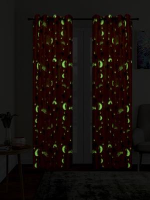 glow in dark room door curtain set of 2 - 16494923 - Standard Image - 2