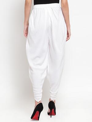 white rayon dhoti salwar salwars - 16494992 - Standard Image - 3