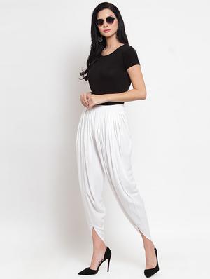 white rayon dhoti salwar salwars - 16494992 - Standard Image - 4