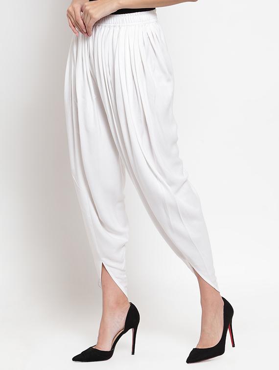 white rayon dhoti salwar salwars - 16494992 - Zoom Image - 2