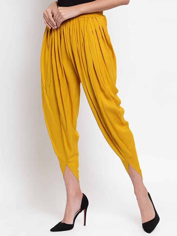 yellow rayon dhoti salwar salwars - 16494993 - Zoom Image - 2