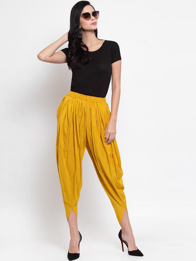 yellow rayon dhoti salwar salwars - 16494993 - Zoom Image - 4