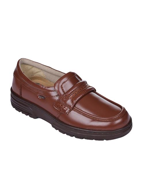 liberty brown leatherette slip ons - 16495049 - Standard Image - 1