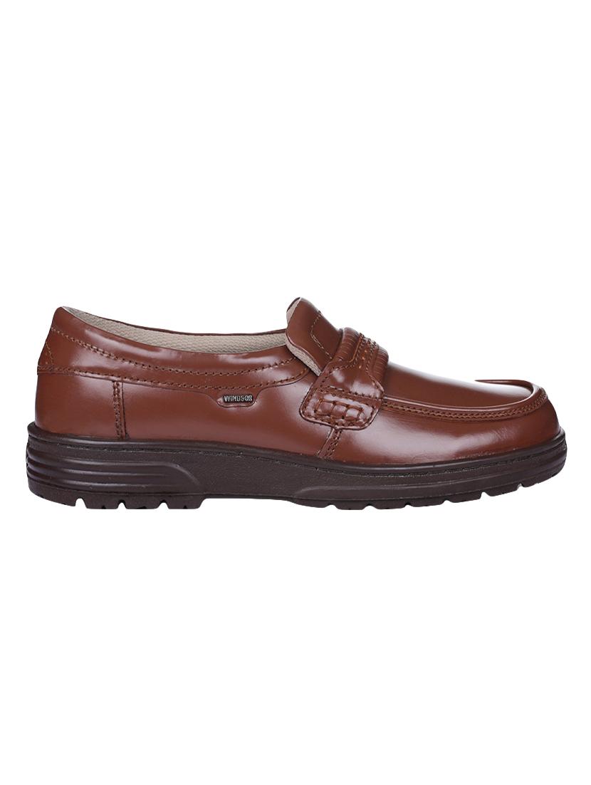 liberty brown leatherette slip ons - 16495049 - Zoom Image - 2