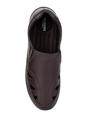 liberty brown leather slip on sandals - 16495102 - Standard Image - 4