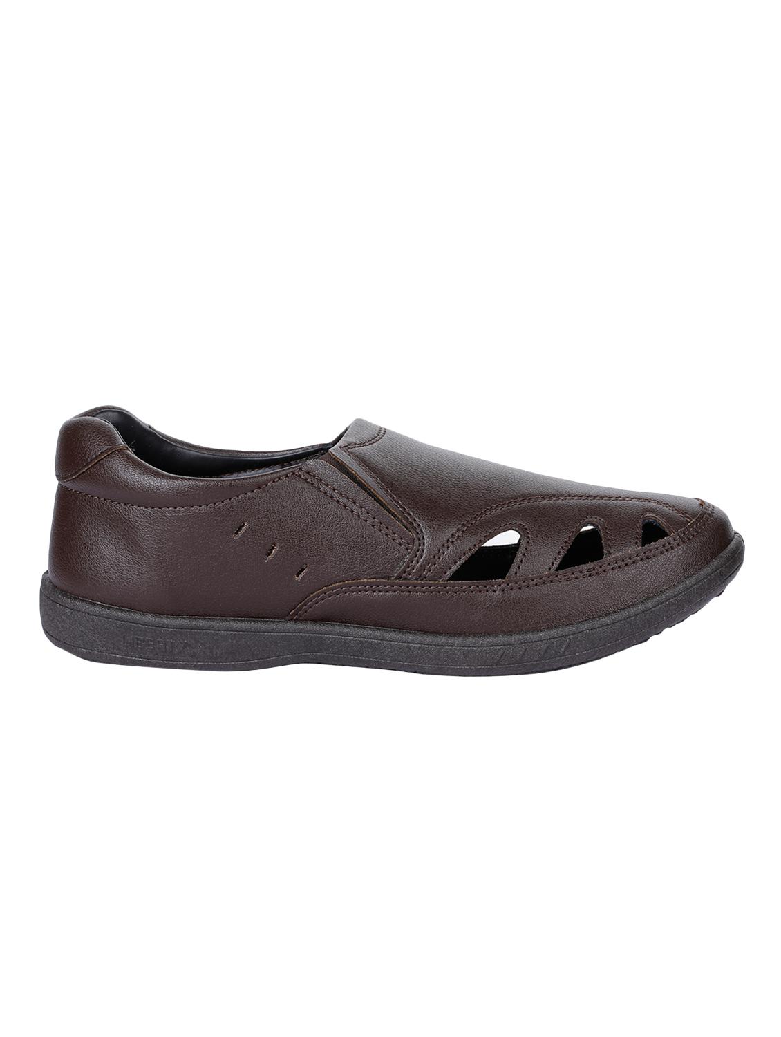 liberty brown leather slip on sandals - 16495102 - Zoom Image - 2