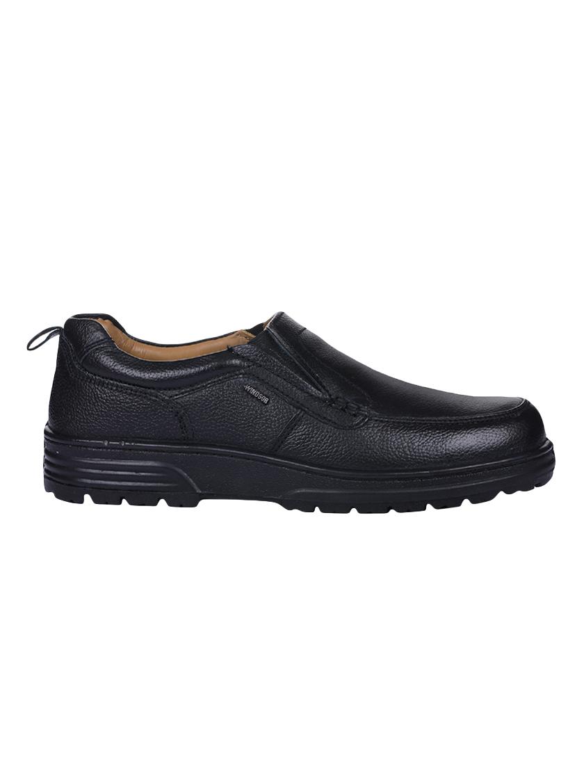 liberty black leatherette slip ons - 16495147 - Zoom Image - 2