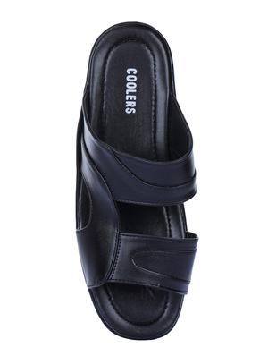 liberty black leather slip on sandals - 16495232 - Standard Image - 4