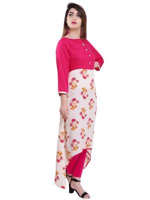 floral high-low kurta - 16495300 - Standard Image - 2