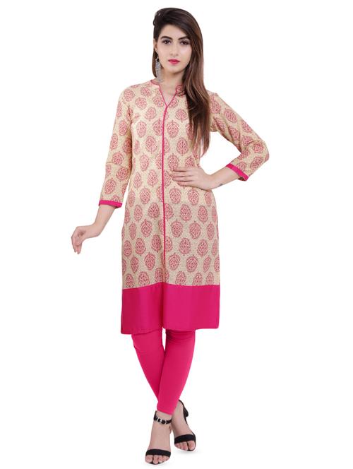 printed straight kurta - 16495318 - Standard Image - 1