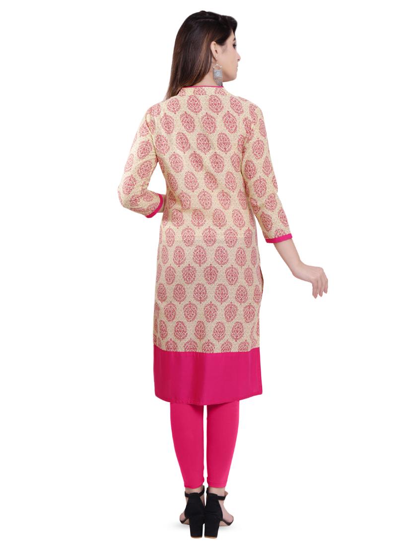 printed straight kurta - 16495318 - Zoom Image - 3
