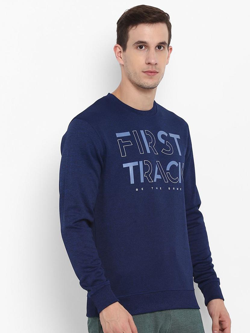 dark blue chest print sweatshirt - 16495516 - Zoom Image - 2