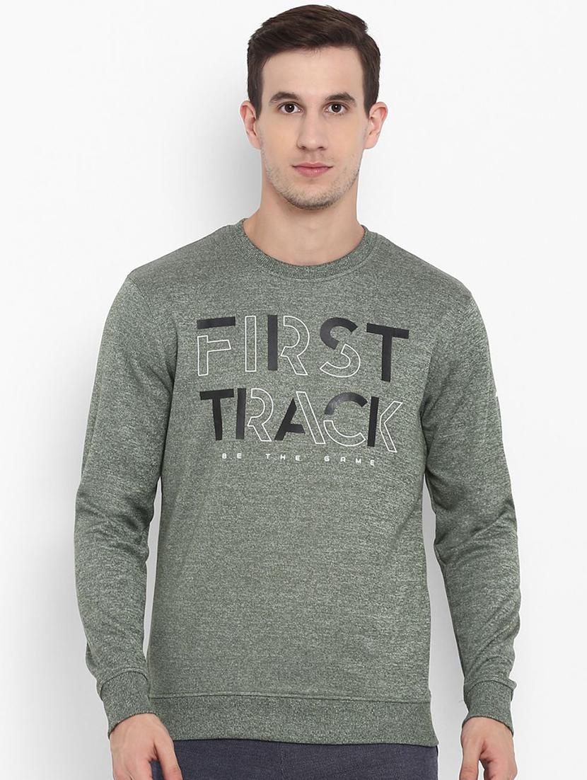 green chest print sweatshirt - 16495517 - Zoom Image - 1