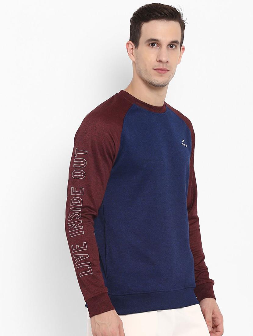 dark blue color block raglan sweatshirt - 16495518 - Zoom Image - 2