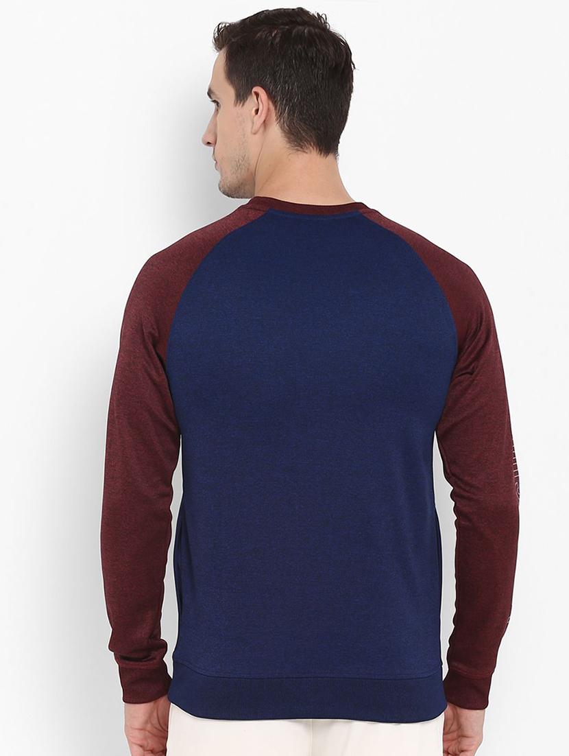 dark blue color block raglan sweatshirt - 16495518 - Zoom Image - 3