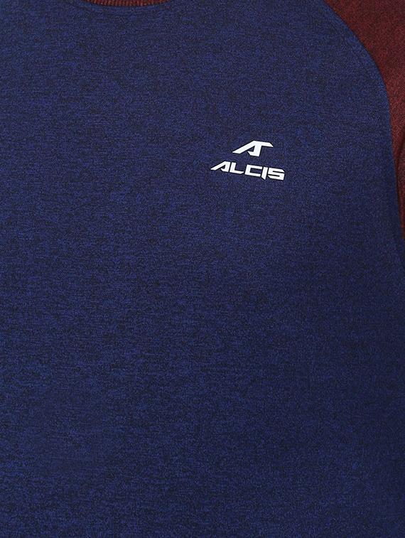 dark blue color block raglan sweatshirt - 16495518 - Zoom Image - 5